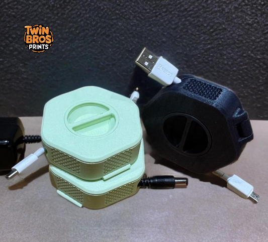 Gadget | Portable USB Cable Winder | 3D Printed Cord Organizer | 3 Sizes 1, 2, 3 meter Cables | Cable Management for Travel