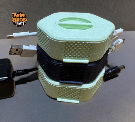 Gadget | Portable USB Cable Winder | 3D Printed Cord Organizer | 3 Sizes 1, 2, 3 meter Cables | Cable Management for Travel